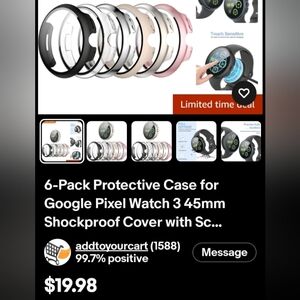 Protective Case for Google Pixel Watch 3 - 6-Pack